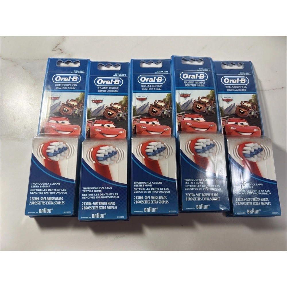 Oral-B Kids Replacement Brush Heads Disney Pixar Cars Extra Soft 5 Packs Of 2